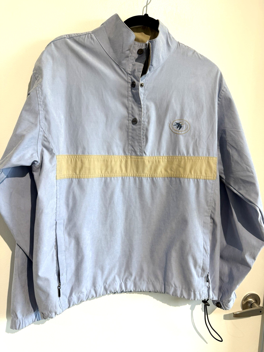 Antigua Women's Athletic Golf funnel neck blue lightweight Jacket Sz-S relaxed